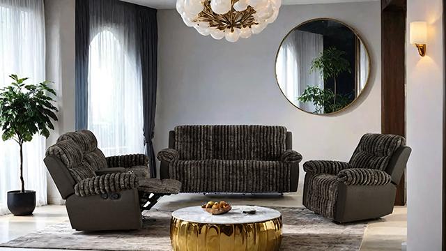 Dionysus Manual Reclining Sofa Brown - Inland Furniture (San Bernardino, CA)
