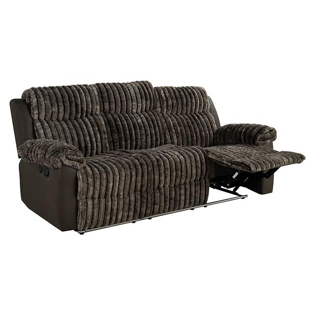 Dionysus Manual Reclining Sofa Brown - Inland Furniture (San Bernardino, CA)