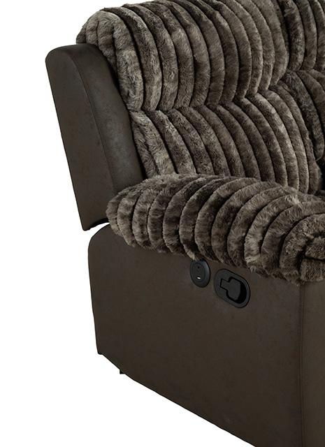 Dionysus Manual Reclining Loveseat Brown - Inland Furniture (San Bernardino, CA)