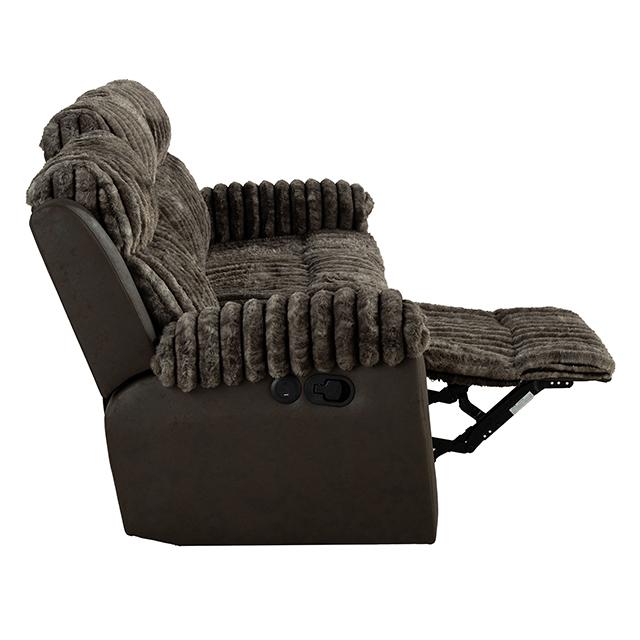 Dionysus Manual Reclining Sofa Brown - Inland Furniture (San Bernardino, CA)