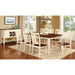 DOVER Vintage White/Cherry Dining Table w/ 18" Leaf - Inland Furniture (San Bernardino, CA)