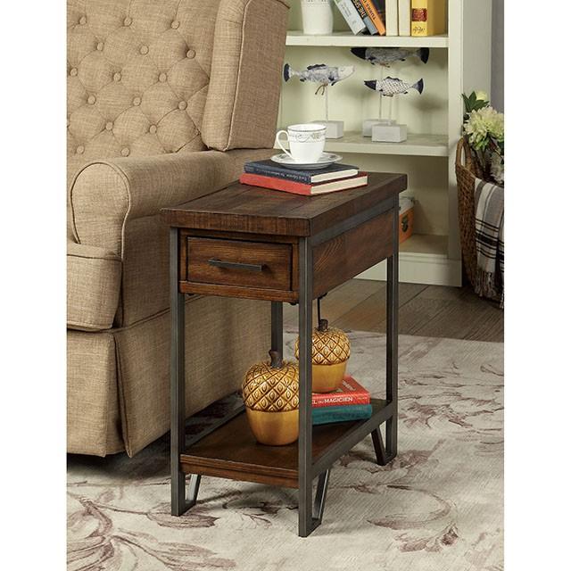 Dundalk Dark Oak Side Table - Inland Furniture (San Bernardino, CA)
