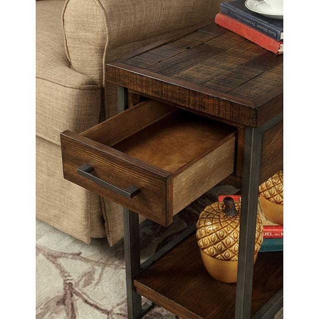 Dundalk Dark Oak Side Table - Inland Furniture (San Bernardino, CA)