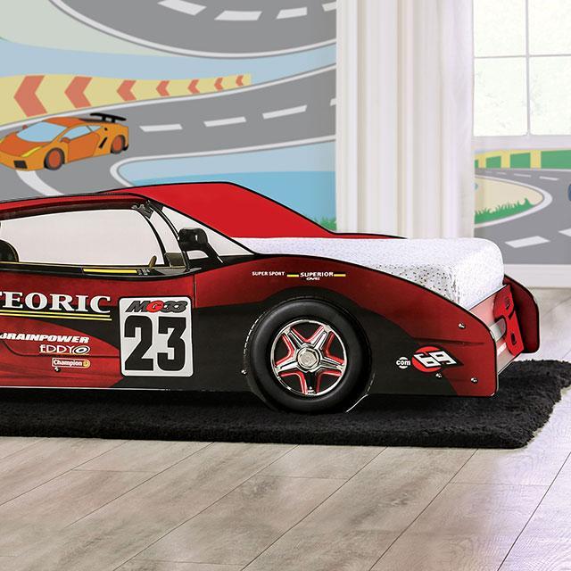 DUSTRACK Twin Bed, Blue & Red - Inland Furniture (San Bernardino, CA)