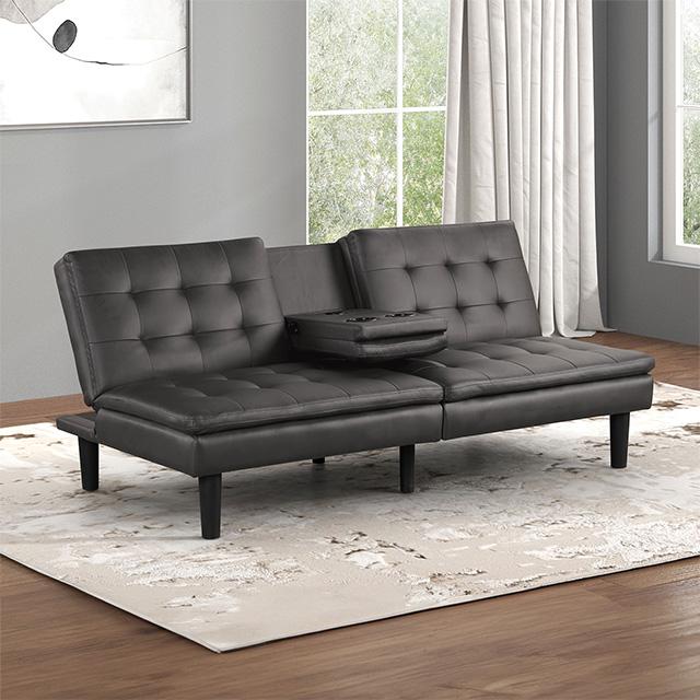 Eidsberg Futon Sofa Bed Orange, Grey, Brown, & Black - Inland Furniture (San Bernardino, CA)