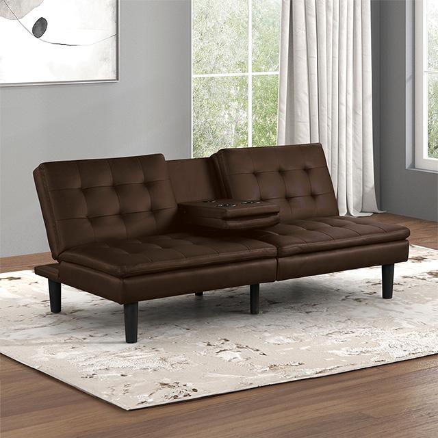 Eidsberg Futon Sofa Bed Orange, Grey, Brown, & Black - Inland Furniture (San Bernardino, CA)