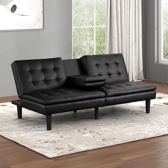 Eidsberg Futon Sofa Bed Orange, Grey, Brown, & Black - Inland Furniture (San Bernardino, CA)