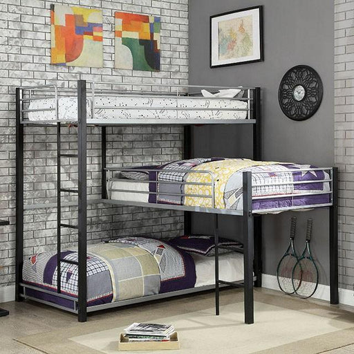 Aubrey Sand Black Twin Triple Decker Bed - Inland Furniture (San Bernardino, CA)
