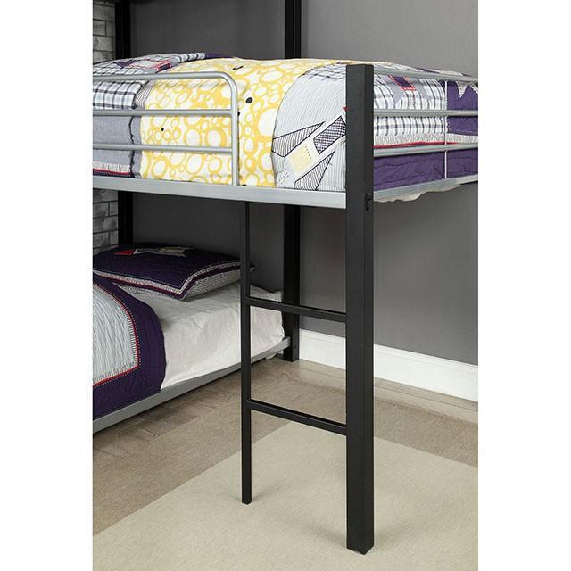 Aubrey Sand Black Twin Triple Decker Bed - Inland Furniture (San Bernardino, CA)