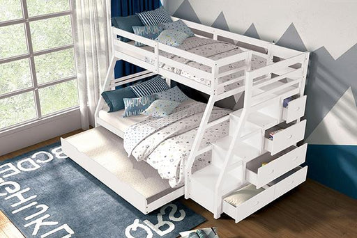 Ellington Twin/Full Bunk Bed White & Espresso - Inland Furniture (San Bernardino, CA)
