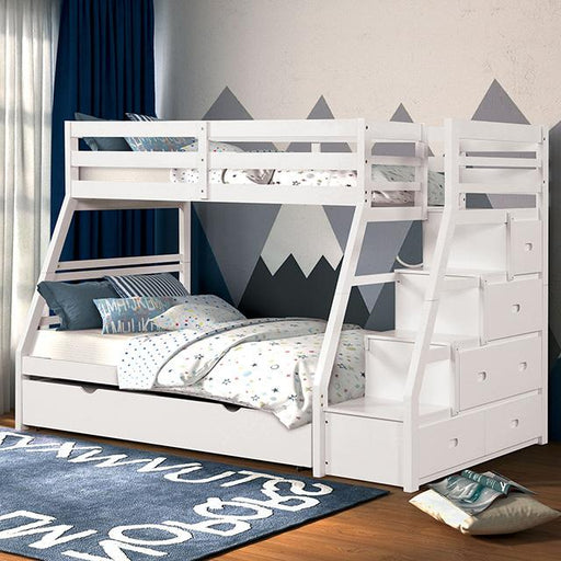 Ellington Twin/Full Bunk Bed White & Espresso - Inland Furniture (San Bernardino, CA)