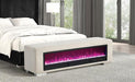 Elnath Bench w/ Visual Crystal Fireplace - Inland Furniture (San Bernardino, CA)