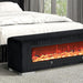 Elnath Bench w/ Visual Wood Log Fireplace Gray - Inland Furniture (San Bernardino, CA)