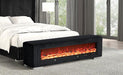 Elnath Bench w/ Visual Wood Log Fireplace Gray - Inland Furniture (San Bernardino, CA)