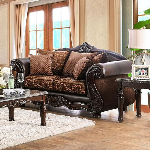 ELPIS Brown/Espresso Love Seat - Inland Furniture (San Bernardino, CA)