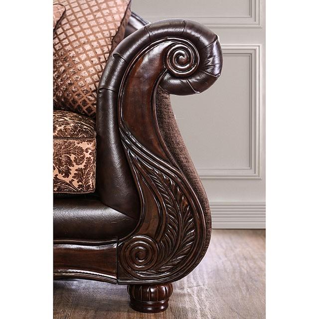 ELPIS Brown/Espresso Love Seat - Inland Furniture (San Bernardino, CA)