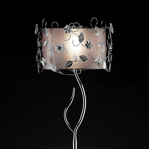 Elva Silver/Chrome Floor Lamp, Double Shade - Inland Furniture (San Bernardino, CA)