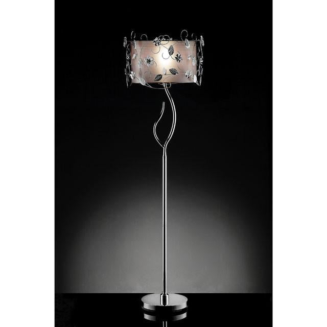 Elva Silver/Chrome Floor Lamp, Double Shade - Inland Furniture (San Bernardino, CA)
