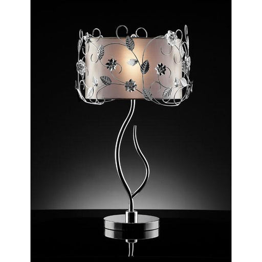 Elva Silver/Chrome Table Lamp, Double Shade - Inland Furniture (San Bernardino, CA)