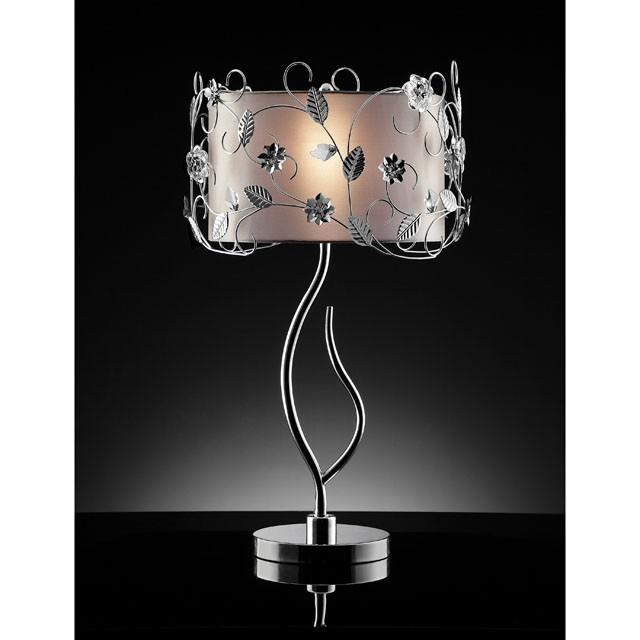 Elva Silver/Chrome Table Lamp, Double Shade - Inland Furniture (San Bernardino, CA)
