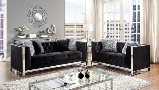 EVADNE Loveseat w/ Pillows, Black - Inland Furniture (San Bernardino, CA)