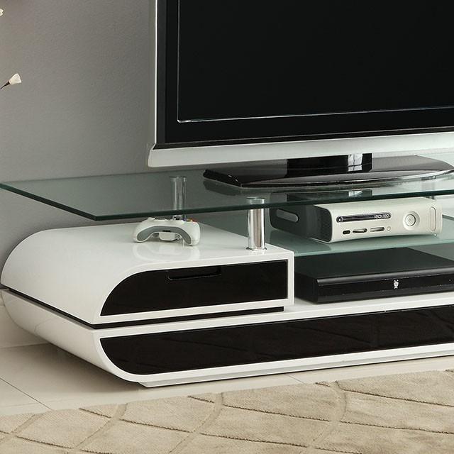 Evos Black/White 63" TV Console - Inland Furniture (San Bernardino, CA)
