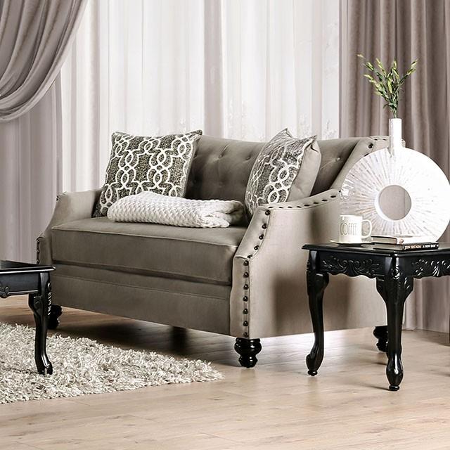 Ezrin Light Brown Love Seat - Inland Furniture (San Bernardino, CA)