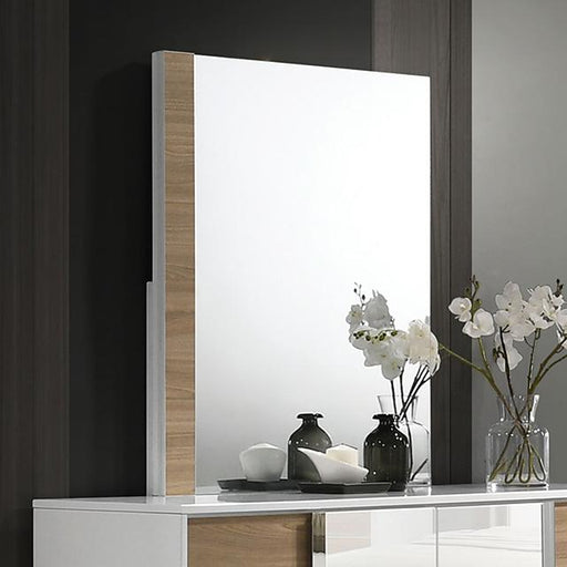ERLANGEN Mirror, White/Natural - Inland Furniture (San Bernardino, CA)
