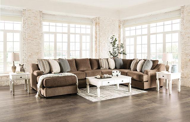FARRINGDON Sectional, Brown - Inland Furniture (San Bernardino, CA)