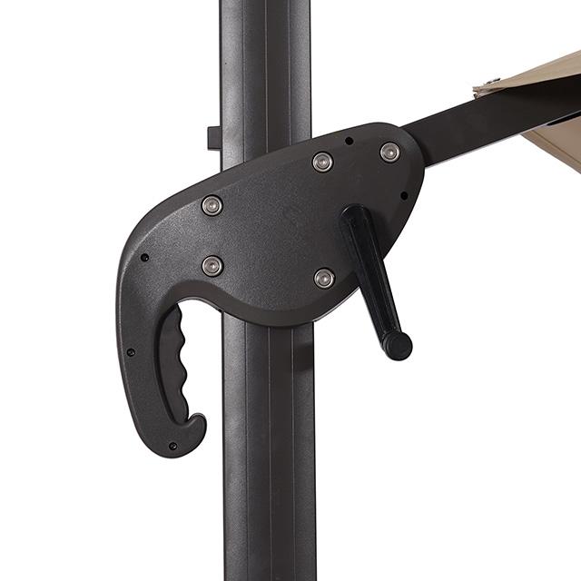 Fera 10 Ft Round Umbrella w/ LED Bulb + 37" Large Base - Inland Furniture (San Bernardino, CA)