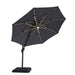 Fera 10 Ft Round Umbrella w/ LED Bulb + 37" Large Base - Inland Furniture (San Bernardino, CA)