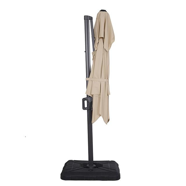 Fida 8 Ft Square Umbrella w/ Double Top + 37" Large Base - Inland Furniture (San Bernardino, CA)