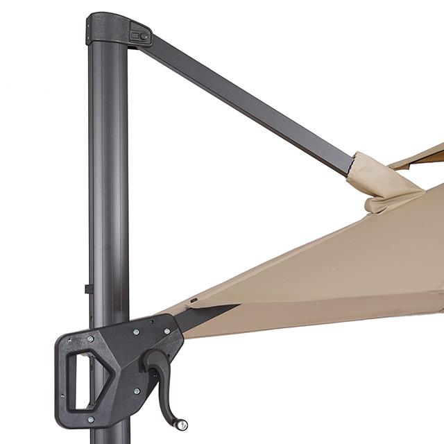 Fida 8 Ft Square Umbrella w/ Double Top + 37" Large Base - Inland Furniture (San Bernardino, CA)