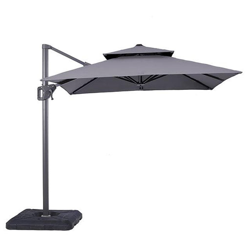 Fida 8 Ft Square Umbrella w/ Double Top + 37" Large Base - Inland Furniture (San Bernardino, CA)