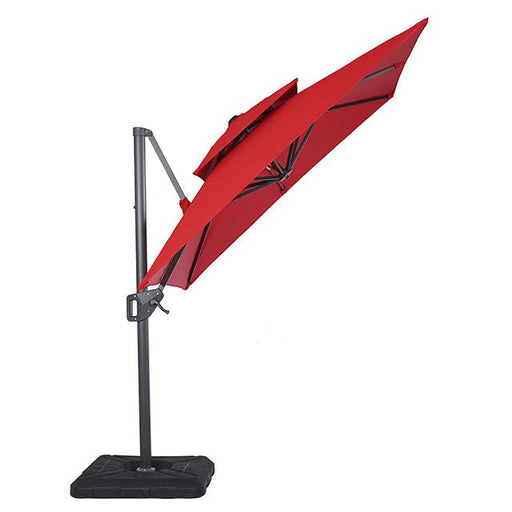 Fida 8 Ft Square Umbrella w/ Double Top + 37" Large Base - Inland Furniture (San Bernardino, CA)