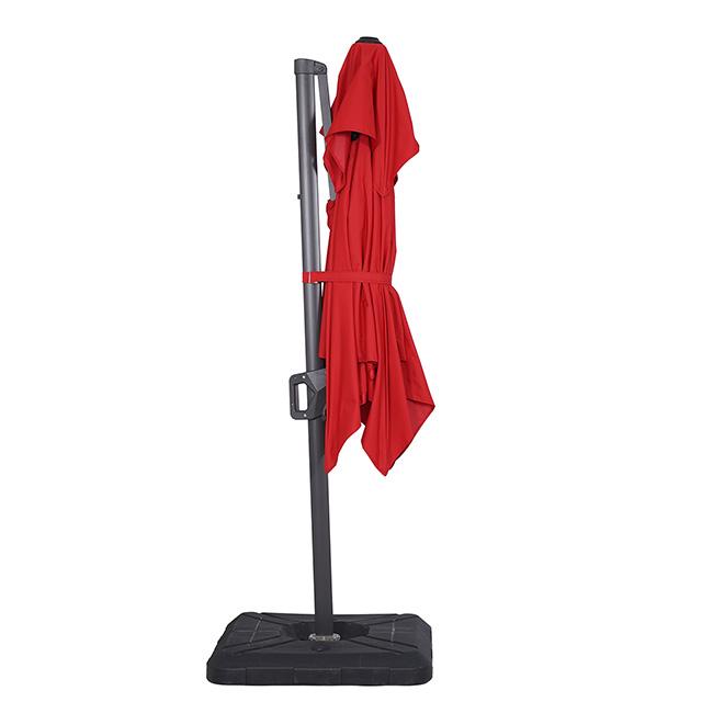 Fida 8 Ft Square Umbrella w/ Double Top + 37" Large Base - Inland Furniture (San Bernardino, CA)