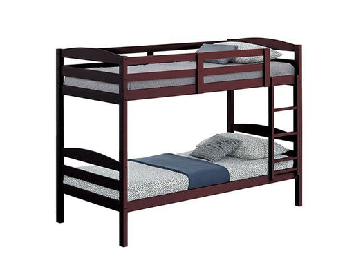 Finsbury Twin Twin Bunk Bed Espresso, Grey & White - Inland Furniture (San Bernardino, CA)