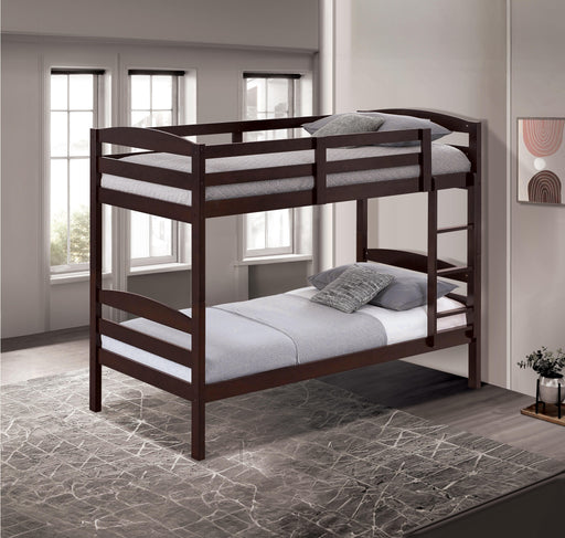 Finsbury Twin Twin Bunk Bed Espresso, Grey & White - Inland Furniture (San Bernardino, CA)