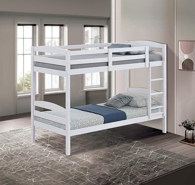 Finsbury Twin Twin Bunk Bed Espresso, Grey & White - Inland Furniture (San Bernardino, CA)