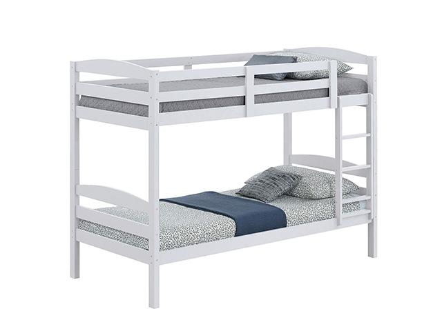 Finsbury Twin Twin Bunk Bed Espresso, Grey & White - Inland Furniture (San Bernardino, CA)