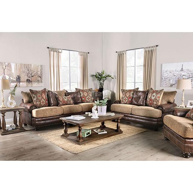 Fletcher Brown/Tan Sofa - Inland Furniture (San Bernardino, CA)