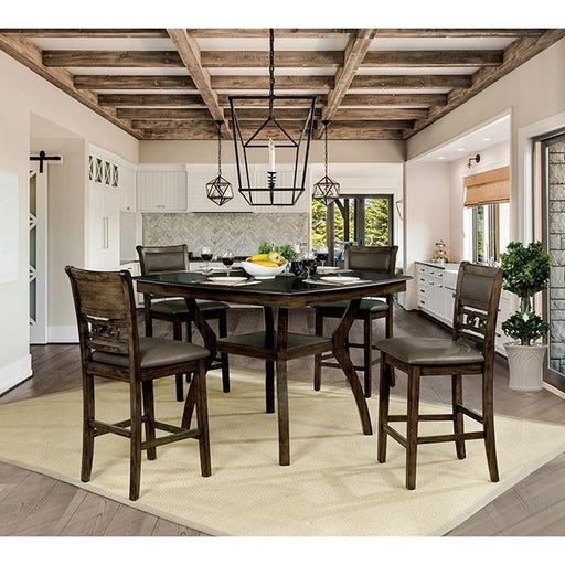 Flick Rustic Oak Counter Ht. Table - Inland Furniture (San Bernardino, CA)