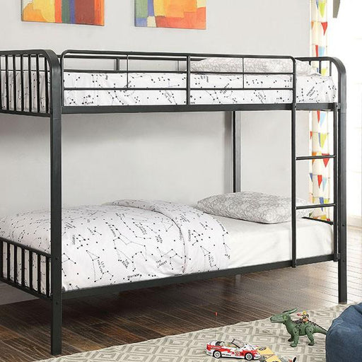 CLEMENT Black Metal Twin/Twin Bunk Bed - Inland Furniture (San Bernardino, CA)