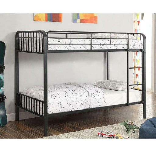 CLEMENT Black Metal Twin/Twin Bunk Bed - Inland Furniture (San Bernardino, CA)