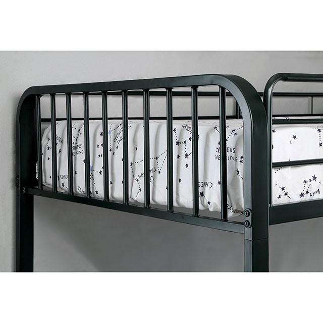CLEMENT Black Metal Twin/Twin Bunk Bed - Inland Furniture (San Bernardino, CA)