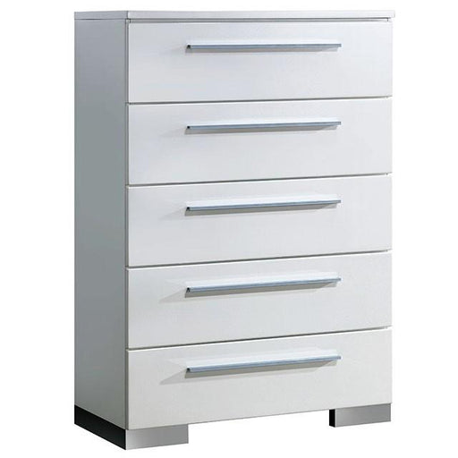 CLEMENTINE Glossy White Chest - Inland Furniture (San Bernardino, CA)