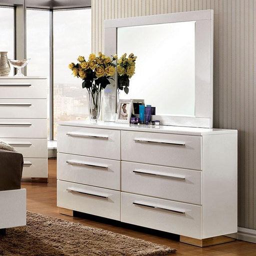 CLEMENTINE Glossy White Mirror - Inland Furniture (San Bernardino, CA)