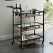 Aylmer Sand Black/Natural Serving Cart - Inland Furniture (San Bernardino, CA)