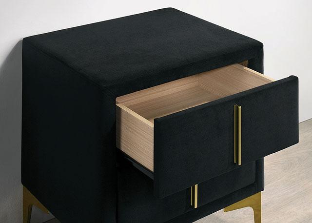 FLORIZEL Night Stand, Black - Inland Furniture (San Bernardino, CA)
