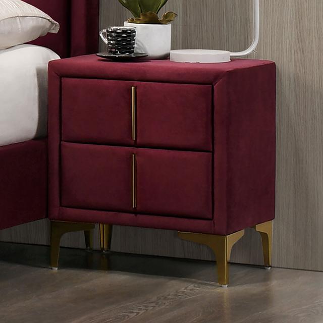 FLORIZEL Night Stand, Red - Inland Furniture (San Bernardino, CA)